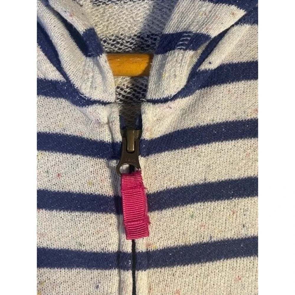LANDS END Robe Girls XL 16+ Striped Full Zip HOODIE Long‎ Sleeve HEART POCKETS